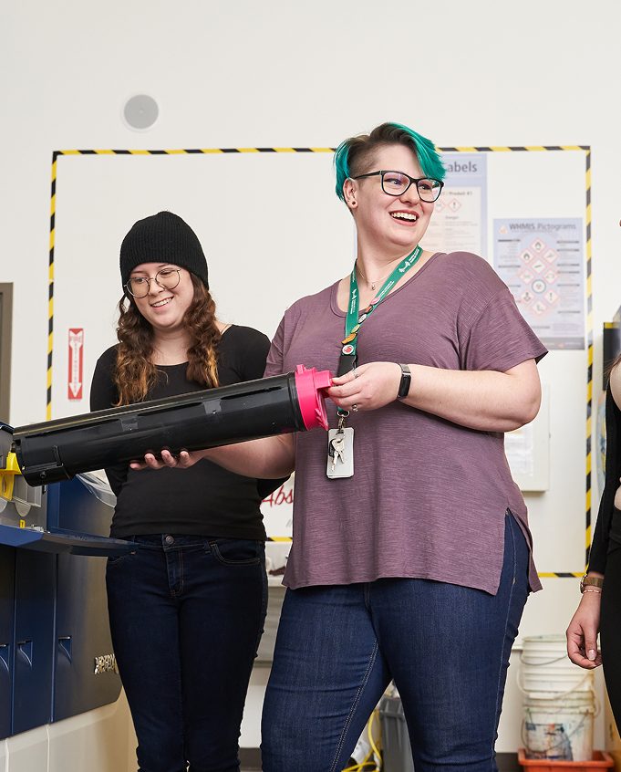 Teacher presenting at front of class