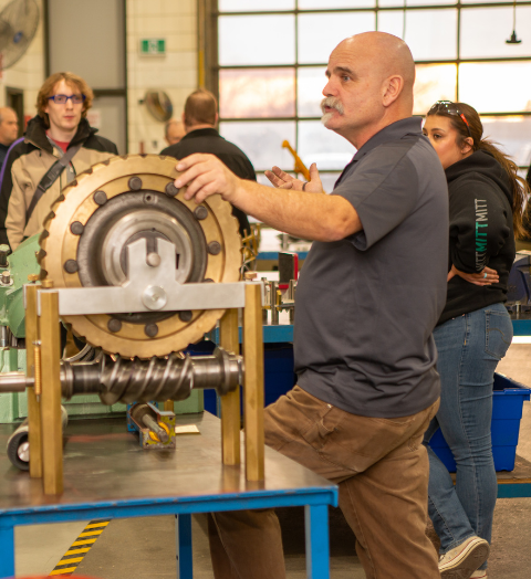 Teacher teaching students