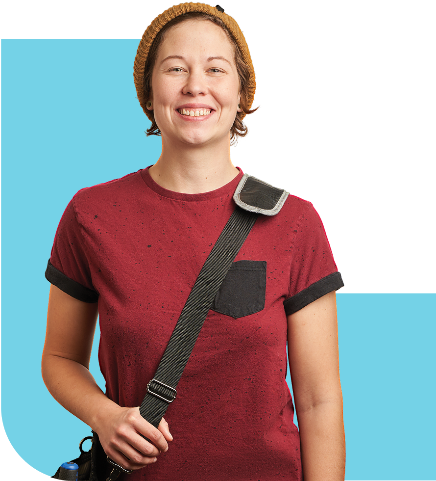 Trades student smiling