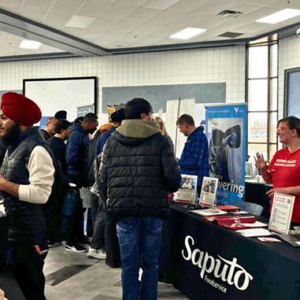 students at a job fair