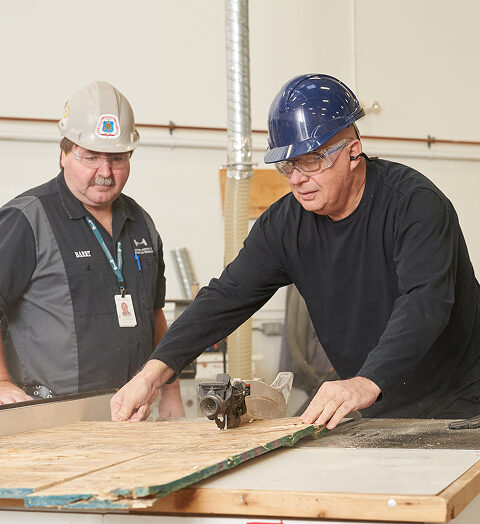 Instructor-led carpentry class at MITT