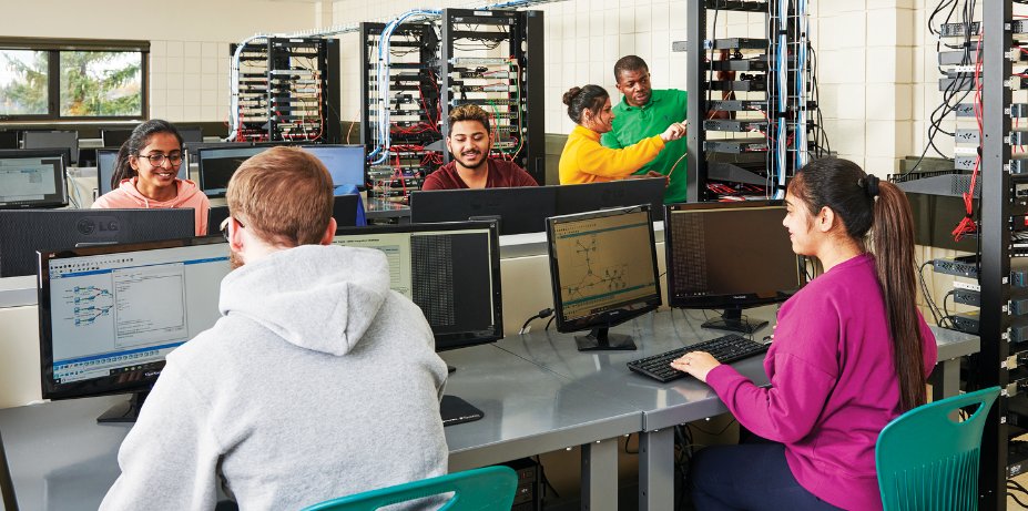 Computer class taking place in server room