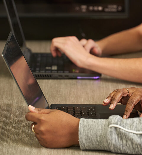 Students on a laptop