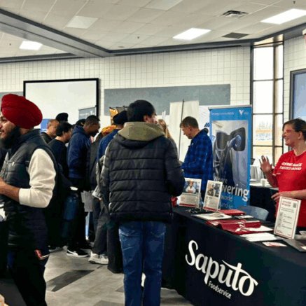students at a job fair